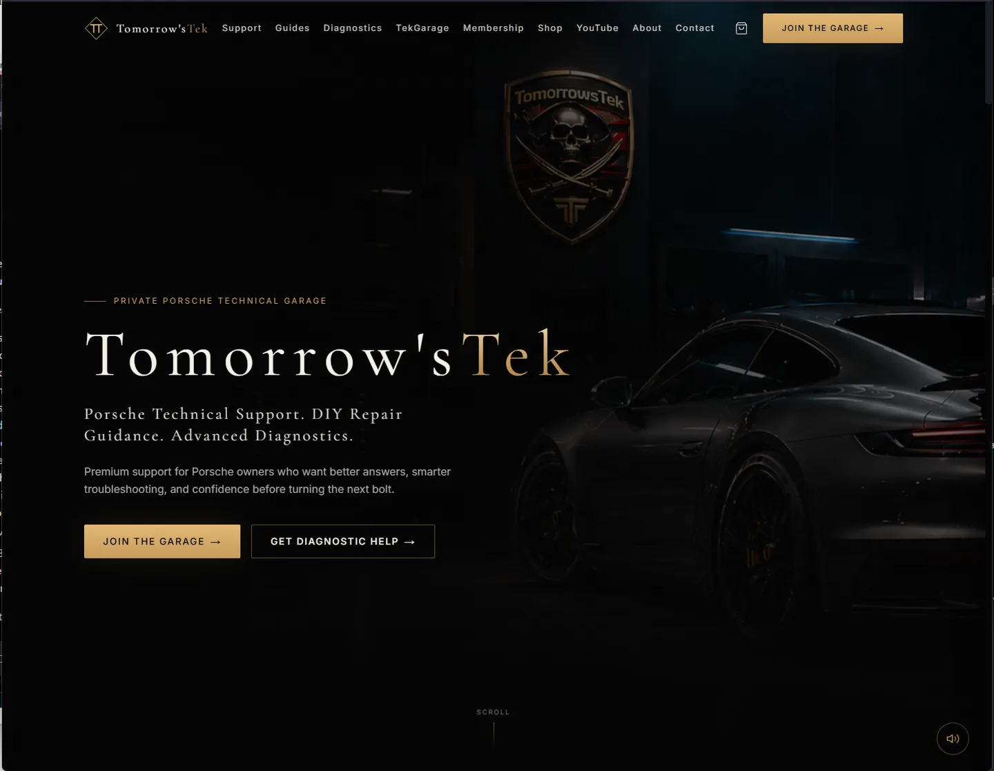 TomorrowsTek private Porsche technical garage website